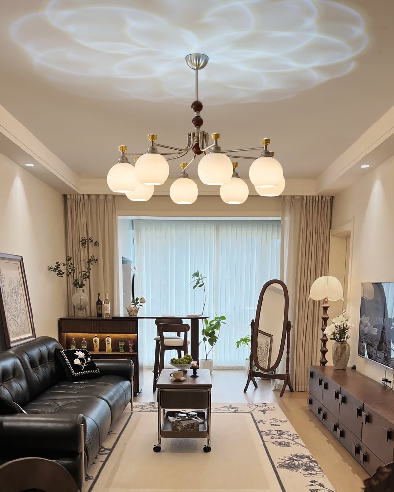 Lucienne Orb Chandelier – Modern Glass & Gold Pendant Light