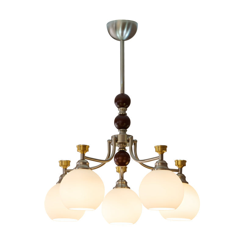 Lucienne Orb Chandelier – Modern Glass & Gold Pendant Light