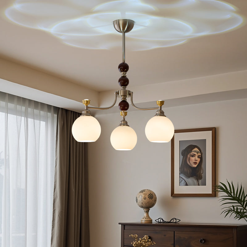 Lucienne Orb Chandelier – Modern Glass & Gold Pendant Light