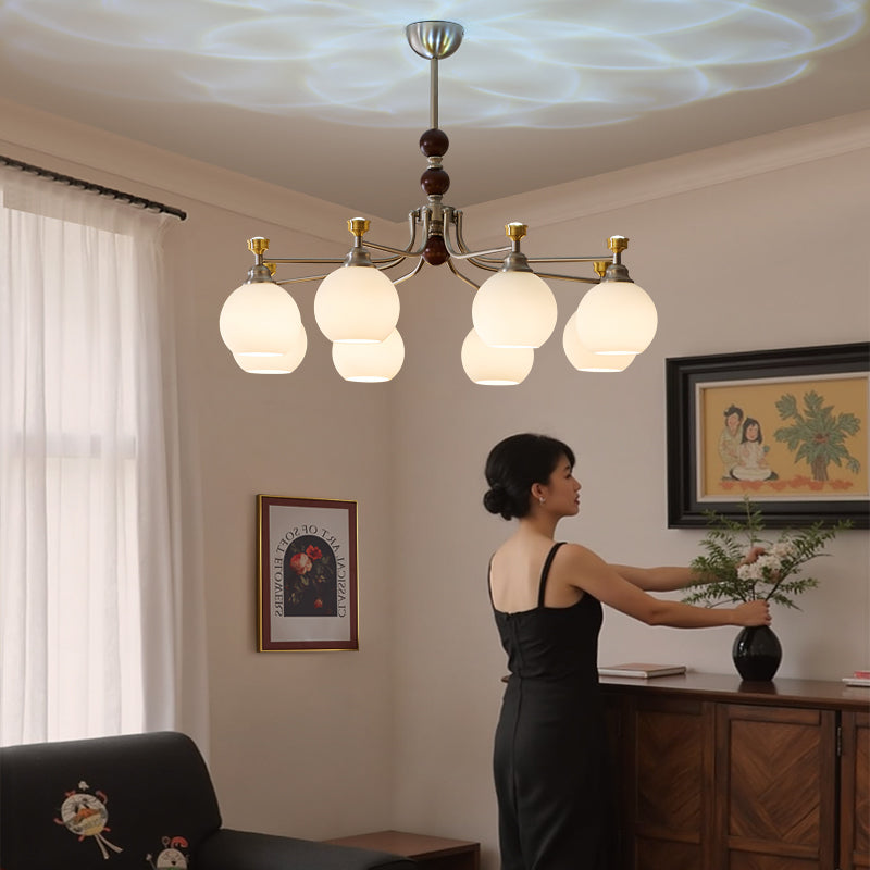 Lucienne Orb Chandelier – Modern Glass & Gold Pendant Light