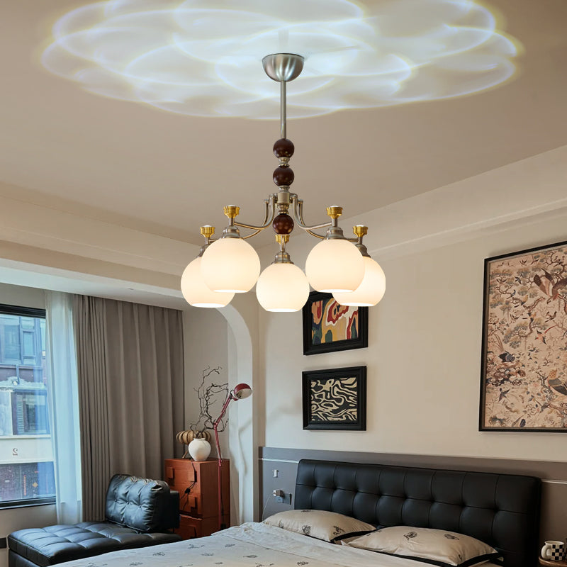 Lucienne Orb Chandelier – Modern Glass & Gold Pendant Light