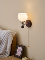 Lucille Hexagonal Glass Wall Sconce with Wood and Metal Accents