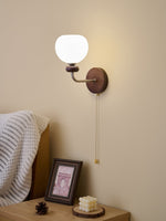 Lucille Hexagonal Glass Wall Sconce with Wood and Metal Accents