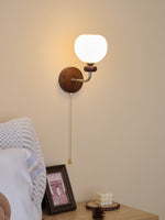 Lucille Hexagonal Glass Wall Sconce with Wood and Metal Accents