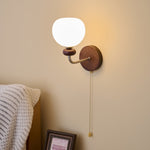 Lucille Hexagonal Glass Wall Sconce with Wood and Metal Accents