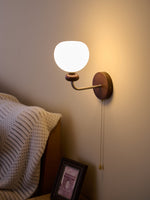 Lucille Hexagonal Glass Wall Sconce with Wood and Metal Accents
