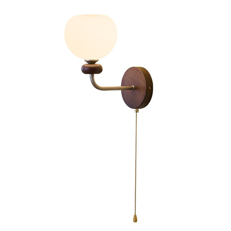 Lucille Hexagonal Glass Wall Sconce with Wood and Metal Accents