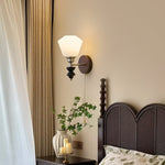 Lucille Hexagonal Glass Wall Sconce with Wood and Metal Accents