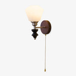 Lucille Hexagonal Glass Wall Sconce with Wood and Metal Accents