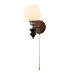 Lucille Hexagonal Glass Wall Sconce with Wood and Metal Accents