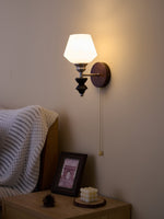 Lucille Hexagonal Glass Wall Sconce with Wood and Metal Accents