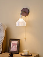 Lucina Wall Sconce in Walnut and Fluted Glass for Modern Interiors