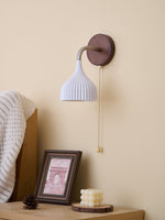 Lucina Wall Sconce in Walnut and Fluted Glass for Modern Interiors