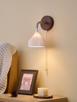 Lucina Wall Sconce in Walnut and Fluted Glass for Modern Interiors