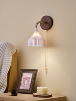Lucina Wall Sconce in Walnut and Fluted Glass for Modern Interiors