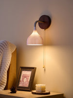 Lucina Wall Sconce in Walnut and Fluted Glass for Modern Interiors