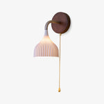 Lucina Wall Sconce in Walnut and Fluted Glass for Modern Interiors