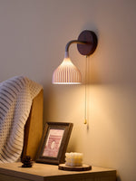 Lucina Wall Sconce in Walnut and Fluted Glass for Modern Interiors