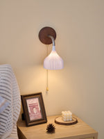 Lucina Wall Sconce in Walnut and Fluted Glass for Modern Interiors