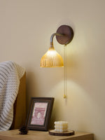 Lucina Wall Sconce in Walnut and Fluted Glass for Modern Interiors