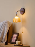 Lucina Wall Sconce in Walnut and Fluted Glass for Modern Interiors