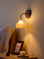 Lucina Wall Sconce in Walnut and Fluted Glass for Modern Interiors