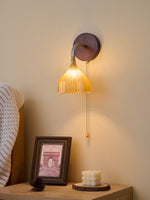 Lucina Wall Sconce in Walnut and Fluted Glass for Modern Interiors