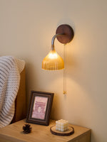 Lucina Wall Sconce in Walnut and Fluted Glass for Modern Interiors