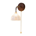 Lucina Wall Sconce in Walnut and Fluted Glass for Modern Interiors