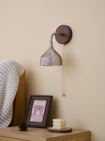 Lucina Wall Sconce in Walnut and Fluted Glass for Modern Interiors