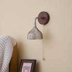 Lucina Wall Sconce in Walnut and Fluted Glass for Modern Interiors