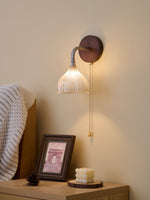 Lucina Wall Sconce in Walnut and Fluted Glass for Modern Interiors