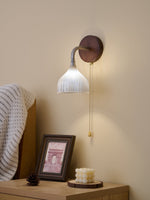 Lucina Wall Sconce in Walnut and Fluted Glass for Modern Interiors