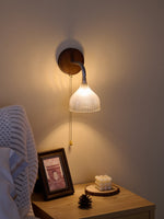 Lucina Wall Sconce in Walnut and Fluted Glass for Modern Interiors