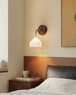 Lucina Wall Sconce in Walnut and Fluted Glass for Modern Interiors
