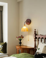 Lucina Wall Sconce in Walnut and Fluted Glass for Modern Interiors