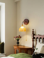 Lucina Wall Sconce in Walnut and Fluted Glass for Modern Interiors