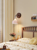 Lucina Wall Sconce in Walnut and Fluted Glass for Modern Interiors