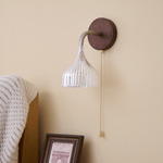 Lucina Wall Sconce in Walnut and Fluted Glass for Modern Interiors