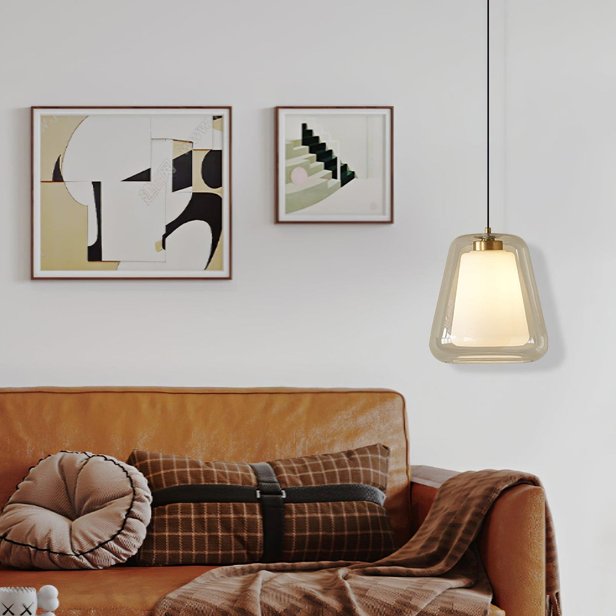 Lucinda Glass Pendant Light in Gold Finish for Modern Interiors