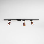 Luma Flex Adjustable LED Track Lighting with Walnut Wood Grain Finish