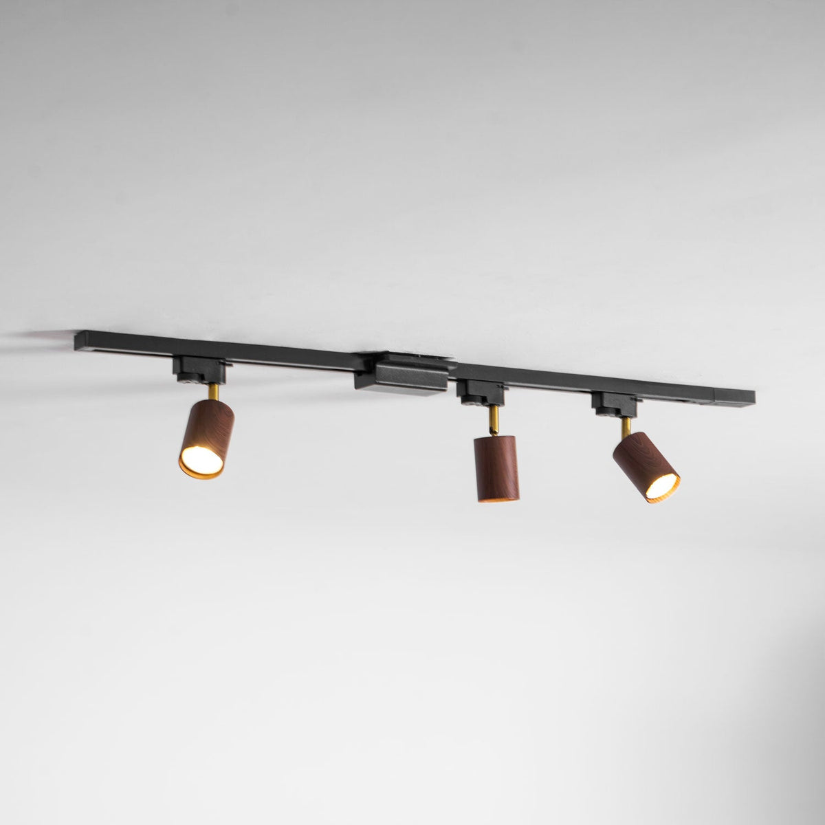 Luma Flex Adjustable LED Track Lighting with Walnut Wood Grain Finish