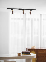 Luma Flex Adjustable LED Track Lighting with Walnut Wood Grain Finish