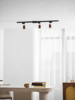 Luma Flex Adjustable LED Track Lighting with Walnut Wood Grain Finish