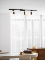 Luma Flex Adjustable LED Track Lighting with Walnut Wood Grain Finish