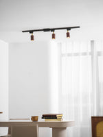 Luma Flex Adjustable LED Track Lighting with Walnut Wood Grain Finish