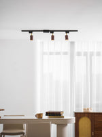 Luma Flex Adjustable LED Track Lighting with Walnut Wood Grain Finish