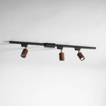Luma Flex Adjustable LED Track Lighting with Walnut Wood Grain Finish