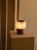 Luma Core Alabaster Table Lamp – Modern Wood & LED Desk Light