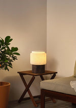 Luma Core Alabaster Table Lamp – Modern Wood & LED Desk Light